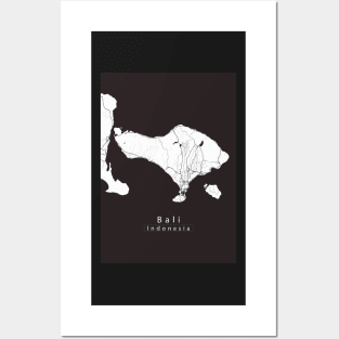 Bali Indonesia Island Map Posters and Art